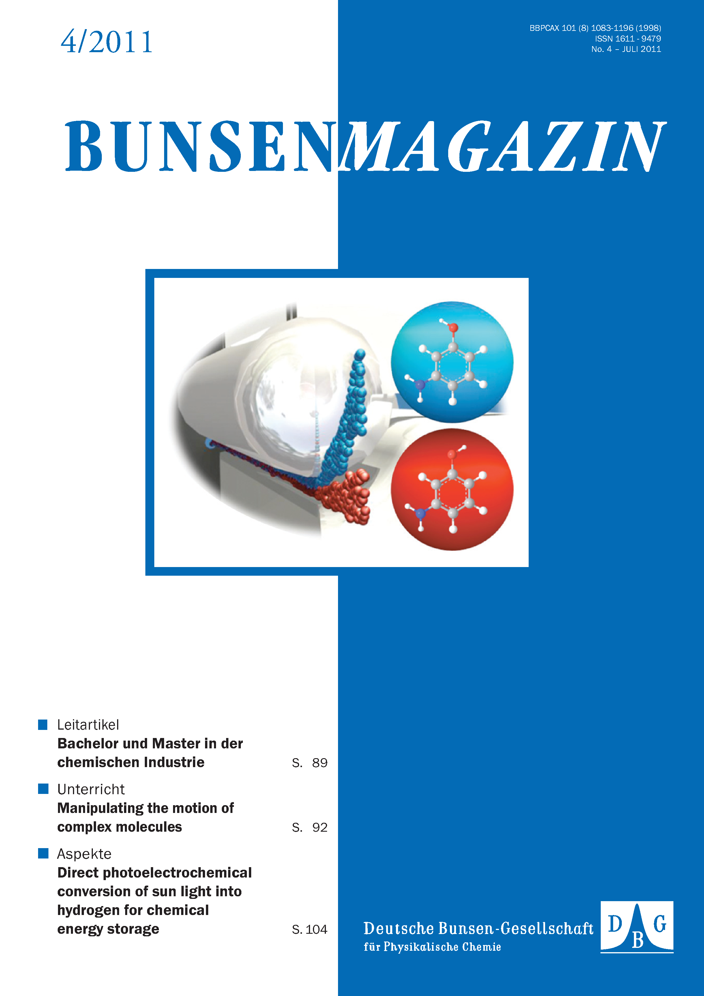 cover page of bunsen magazin the cover page